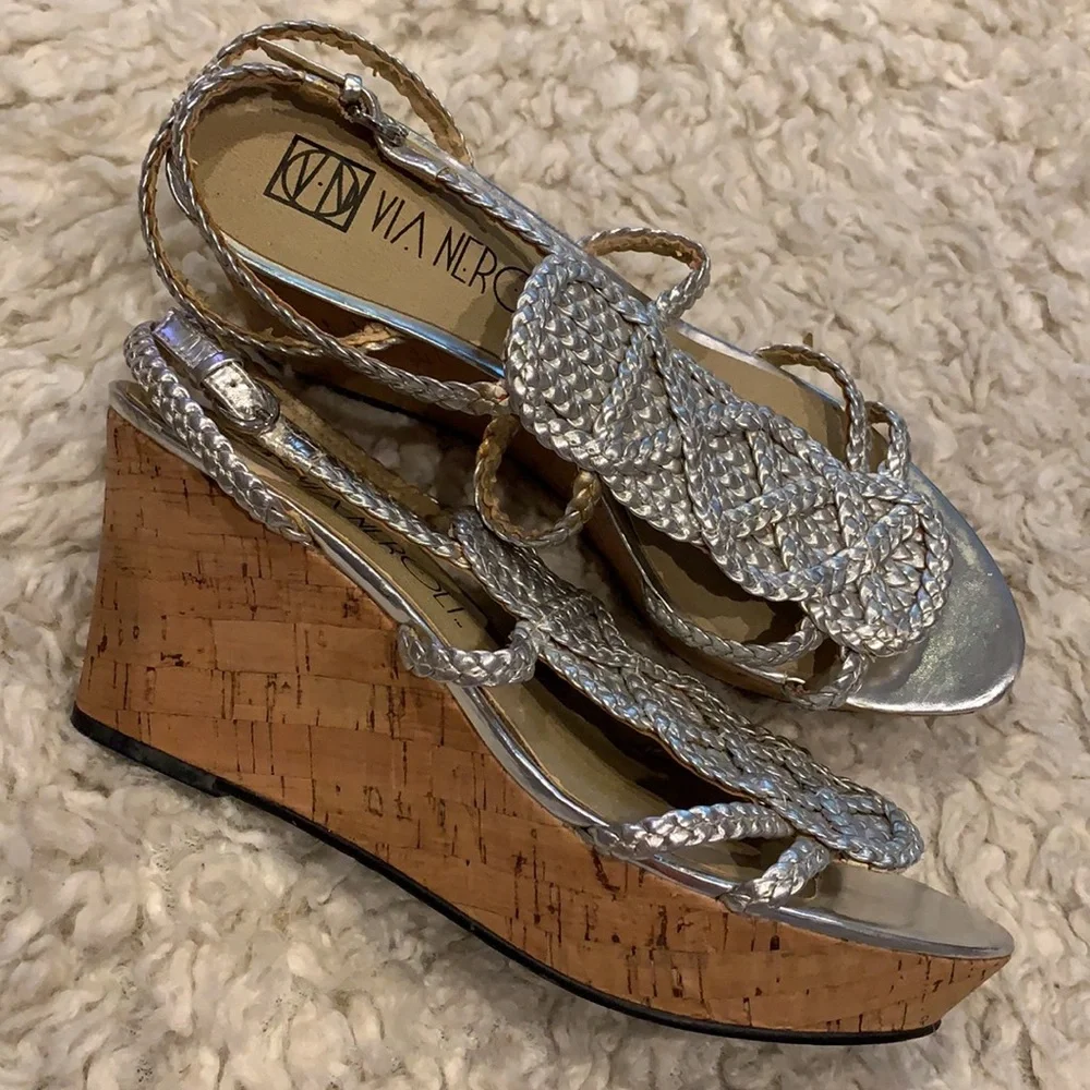 Via Neroli Cork Wedge Heels - Picture 1 of 11